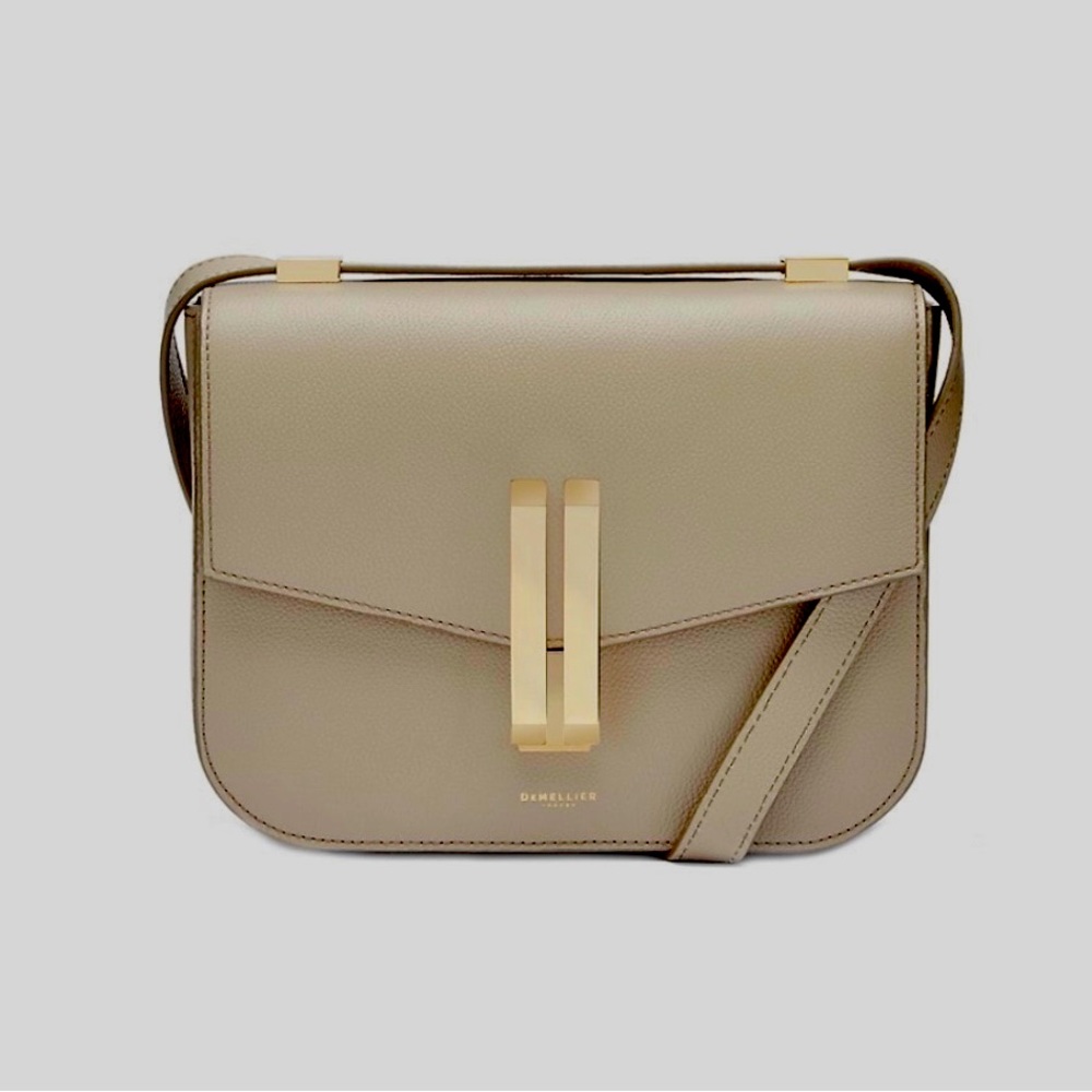 DeMellier Vancouver Leather Shoulder Bag - Taupe Grain